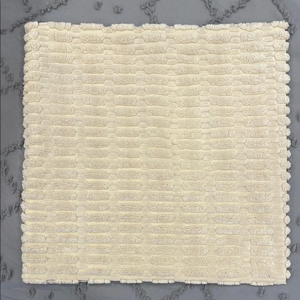 Cream Textured Throw Pillow Cover